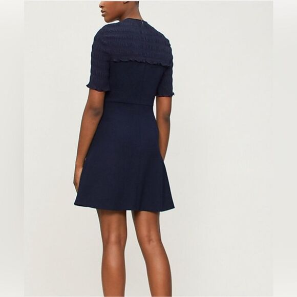 Sandro Fit and Flare Crepe Navy Dress Size 2 - Picture 10 of 15